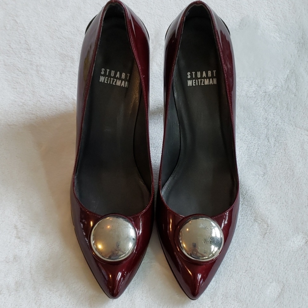 Stuart Weitzman Dark Red Pumps With Button The - image 6